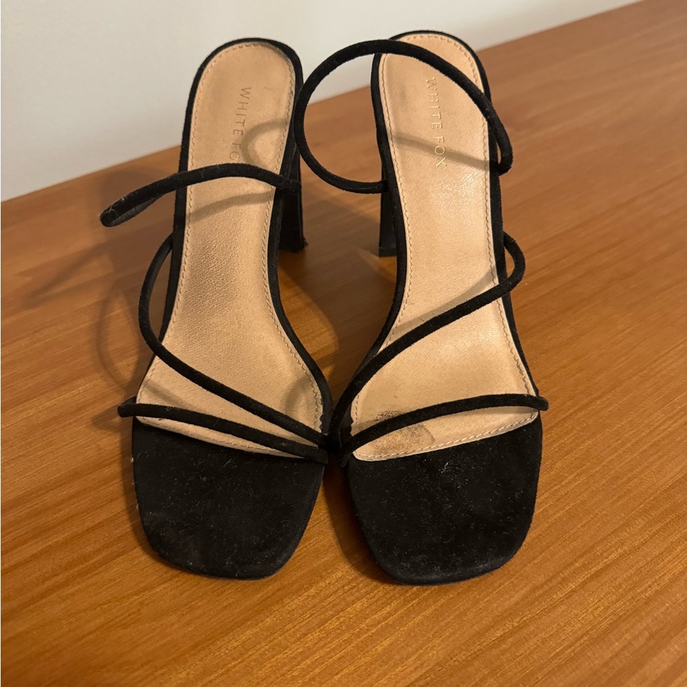 WHITE FOX piper mules black suede/ size 7